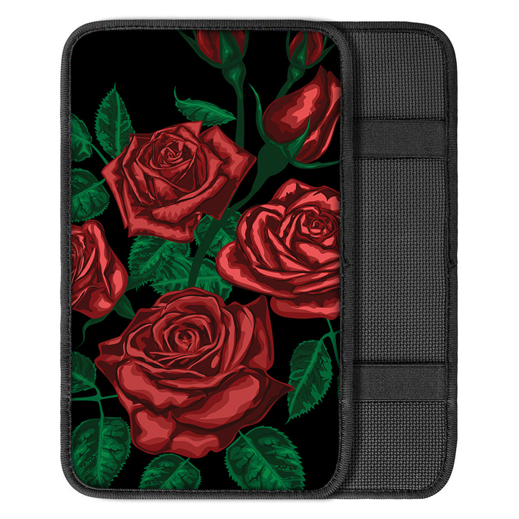 Red Roses Tattoo Print Car Center Console Cover