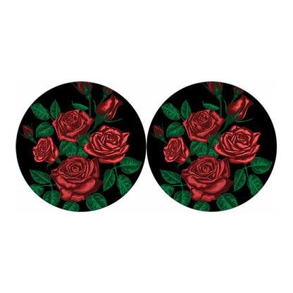 Red Roses Tattoo Print Car Coasters