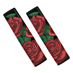 Red Roses Tattoo Print Car Seat Belt Covers