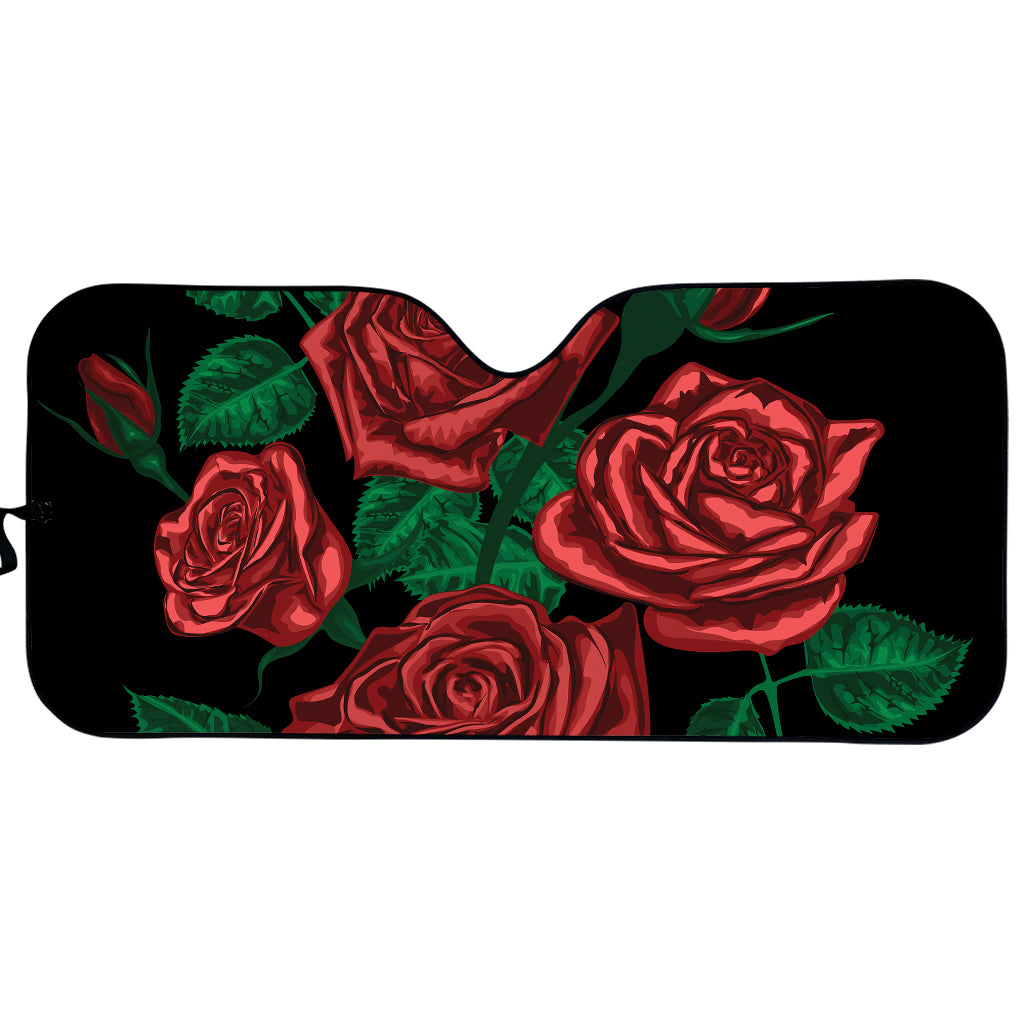 Red Roses Tattoo Print Car Sun Shade