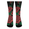 Red Roses Tattoo Print Crew Socks