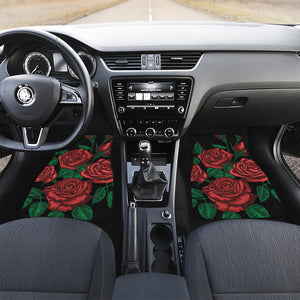 Red Roses Tattoo Print Front and Back Car Floor Mats