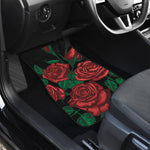 Red Roses Tattoo Print Front and Back Car Floor Mats