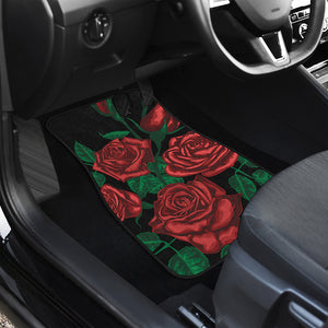 Red Roses Tattoo Print Front Car Floor Mats