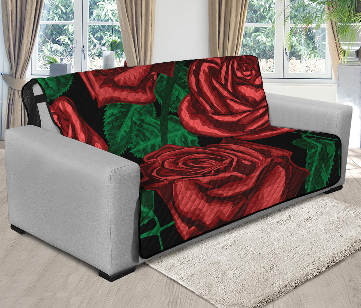 Red Roses Tattoo Print Futon Protector