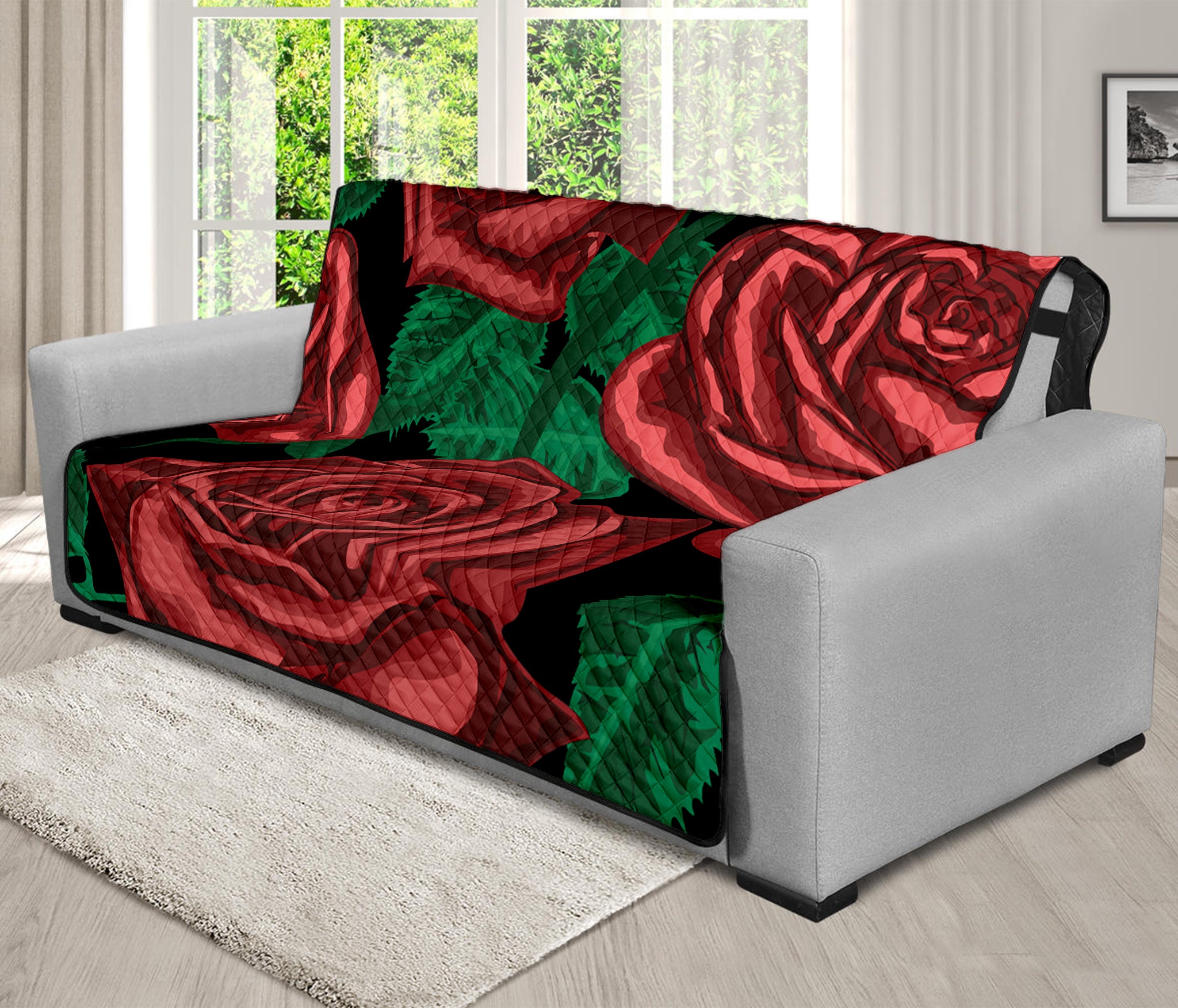 Red Roses Tattoo Print Futon Protector