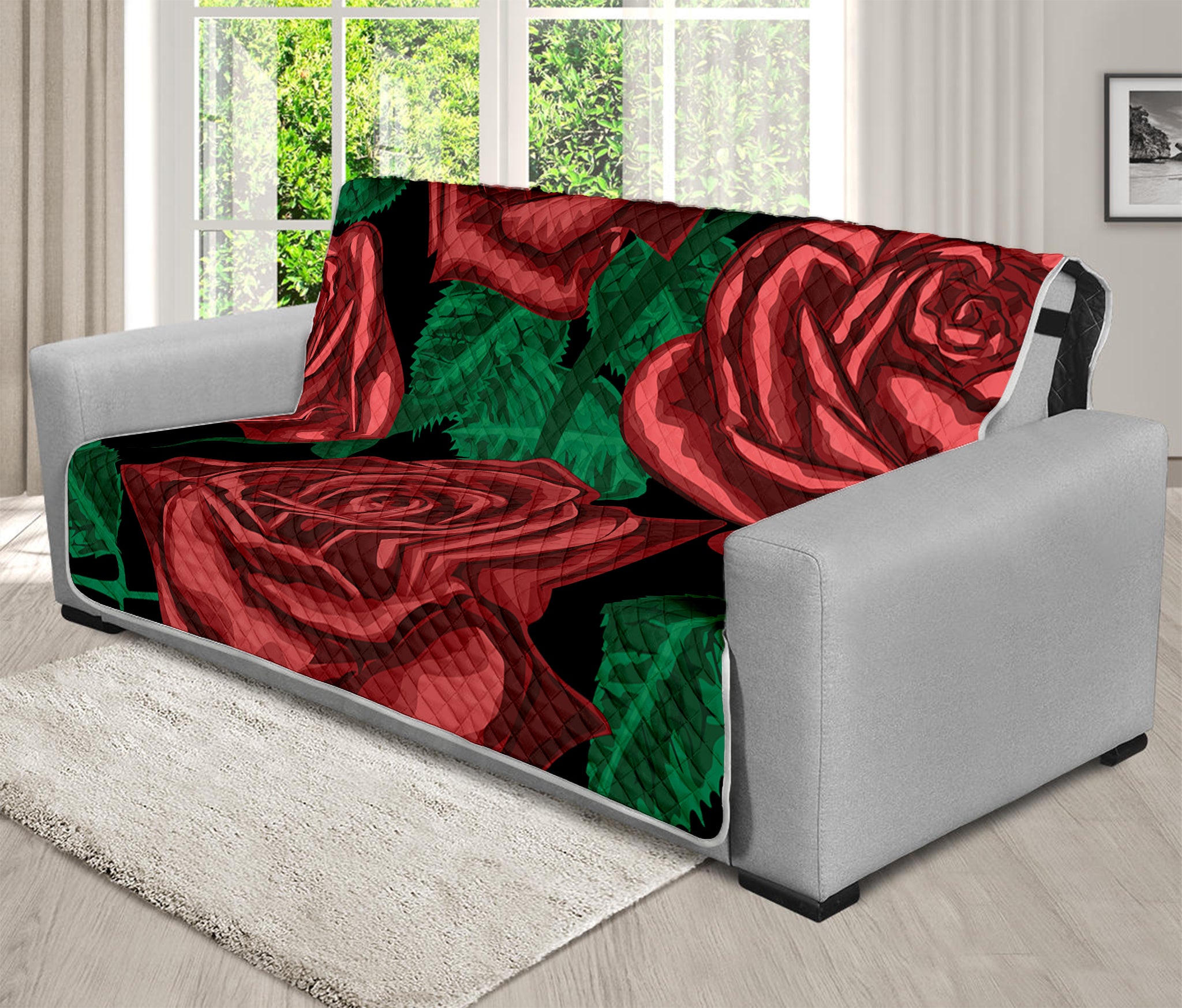 Red Roses Tattoo Print Futon Protector