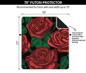 Red Roses Tattoo Print Futon Protector