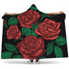 Red Roses Tattoo Print Hooded Blanket