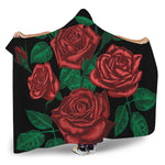 Red Roses Tattoo Print Hooded Blanket