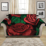 Red Roses Tattoo Print Loveseat Protector