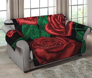 Red Roses Tattoo Print Loveseat Protector