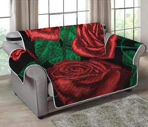 Red Roses Tattoo Print Loveseat Protector