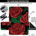 Red Roses Tattoo Print Loveseat Protector