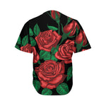 Red Roses Tattoo Print Men's Baseball Jersey