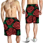 Red Roses Tattoo Print Men's Shorts