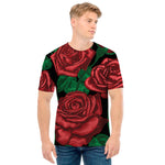 Red Roses Tattoo Print Men's T-Shirt