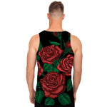 Red Roses Tattoo Print Men's Tank Top