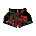 Red Roses Tattoo Print Muay Thai Boxing Shorts