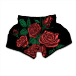 Red Roses Tattoo Print Muay Thai Boxing Shorts