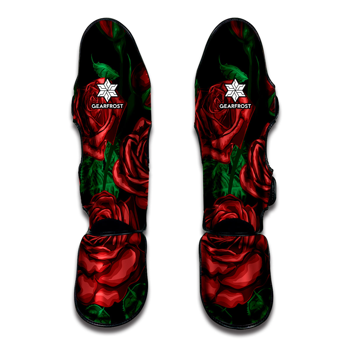 Red Roses Tattoo Print Muay Thai Shin Guard