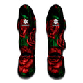 Red Roses Tattoo Print Muay Thai Shin Guards