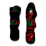 Red Roses Tattoo Print Muay Thai Shin Guard