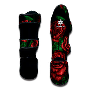 Red Roses Tattoo Print Muay Thai Shin Guard