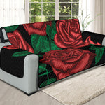 Red Roses Tattoo Print Oversized Sofa Protector