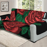 Red Roses Tattoo Print Oversized Sofa Protector