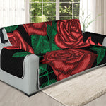 Red Roses Tattoo Print Oversized Sofa Protector