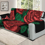 Red Roses Tattoo Print Oversized Sofa Protector