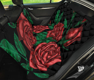 Red Roses Tattoo Print Pet Car Back Seat Cover