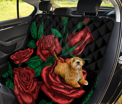 Red Roses Tattoo Print Pet Car Back Seat Cover