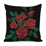 Red Roses Tattoo Print Pillow Cover