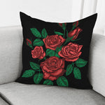 Red Roses Tattoo Print Pillow Cover