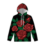 Red Roses Tattoo Print Pullover Hoodie