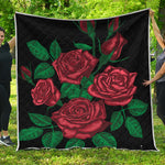 Red Roses Tattoo Print Quilt