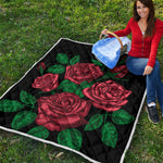 Red Roses Tattoo Print Quilt