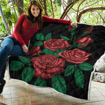 Red Roses Tattoo Print Quilt