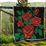 Red Roses Tattoo Print Quilt