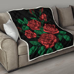 Red Roses Tattoo Print Quilt