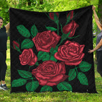 Red Roses Tattoo Print Quilt