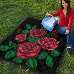 Red Roses Tattoo Print Quilt