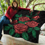 Red Roses Tattoo Print Quilt