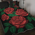 Red Roses Tattoo Print Quilt Bed Set