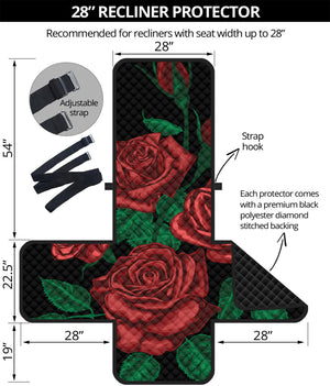 Red Roses Tattoo Print Recliner Protector