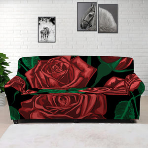 Red Roses Tattoo Print Sofa Cover