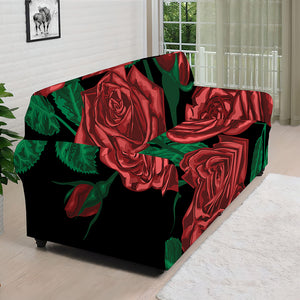 Red Roses Tattoo Print Sofa Cover