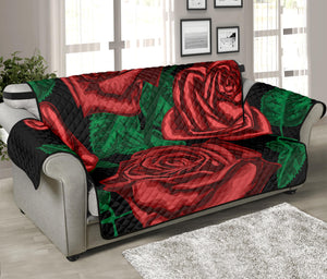 Red Roses Tattoo Print Sofa Protector